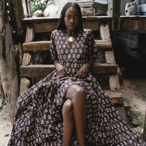 NWT Daughters of India Chaya Maxi Dress Eggplant XS